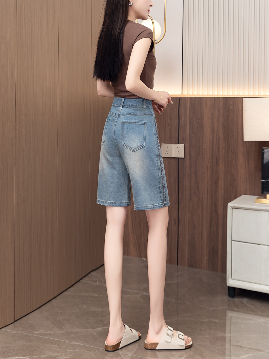 Embroidered Denim Shorts - Image 8