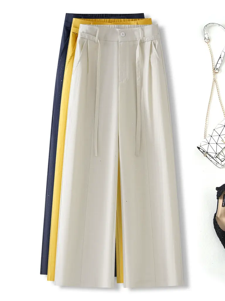Shimmer Wide Leg Casual Pants