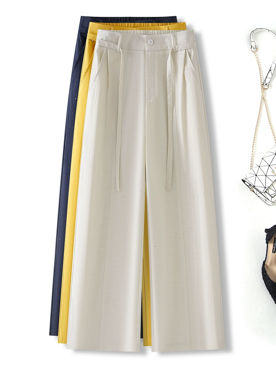 Shimmer Wide Leg Casual Pants
