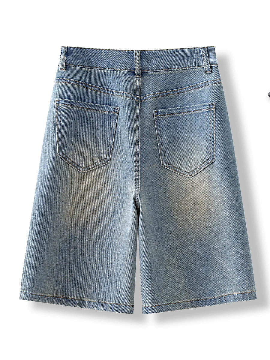 Embroidered Denim Shorts - Image 10