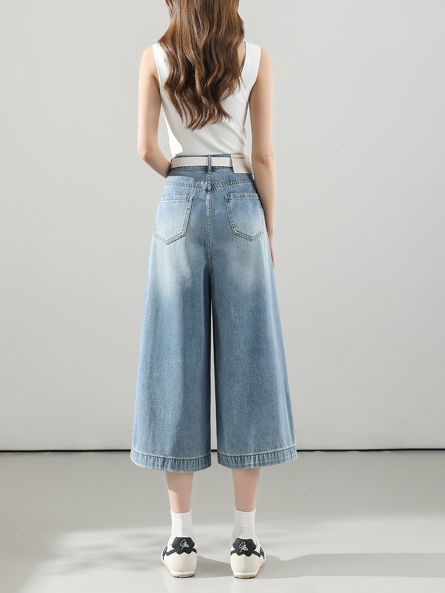 Petite Summer Cropped Wide Leg Jeans - Image 6