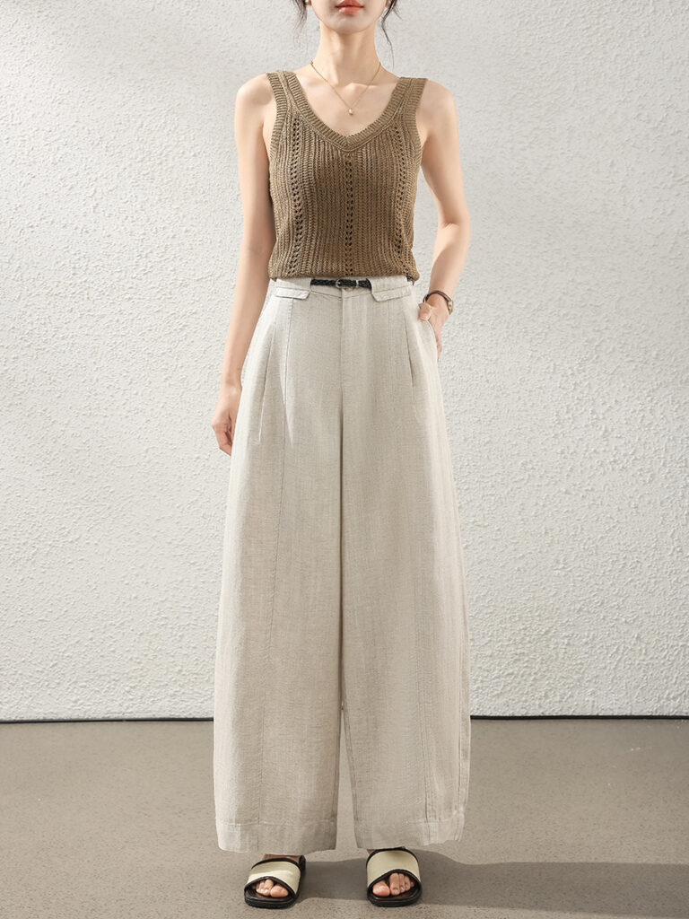 Wide Leg Casual Pants with Elastic Waist - Slim Fit Summer 2026