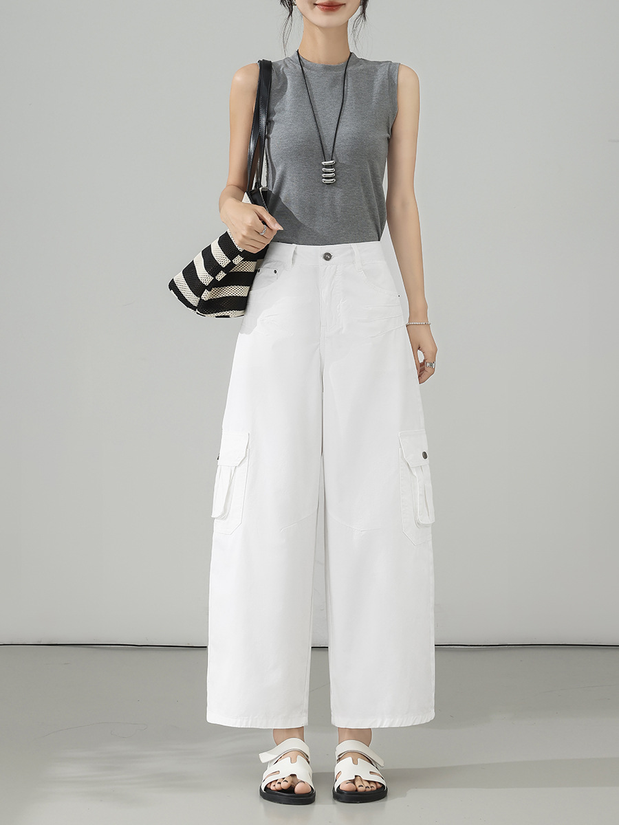 Summer 2026 New Machete Cargo Jeans Ninth Pants Wide Leg Pants