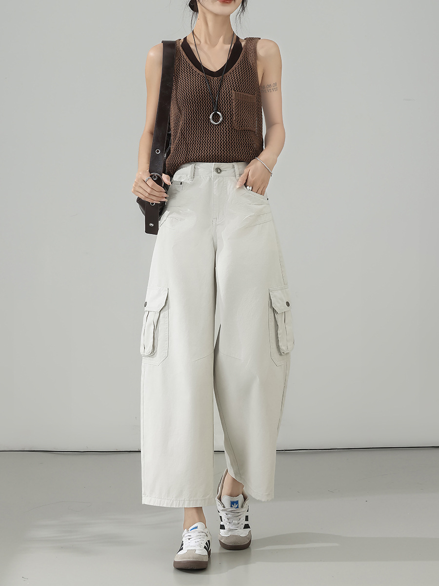 Summer 2026 New Machete Cargo Jeans Ninth Pants Wide Leg Pants - Image 17