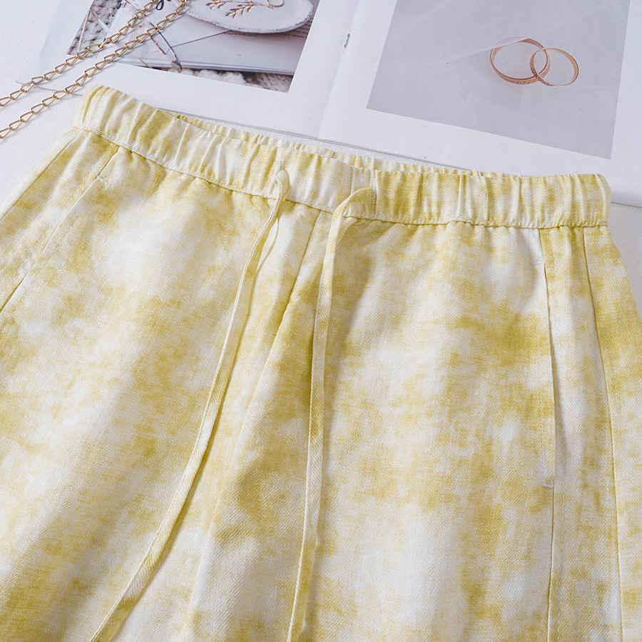 2026 Summer Ink Tencel Linen Elastic Waist Wide Leg Pants Slimming Casual Pants - Image 8