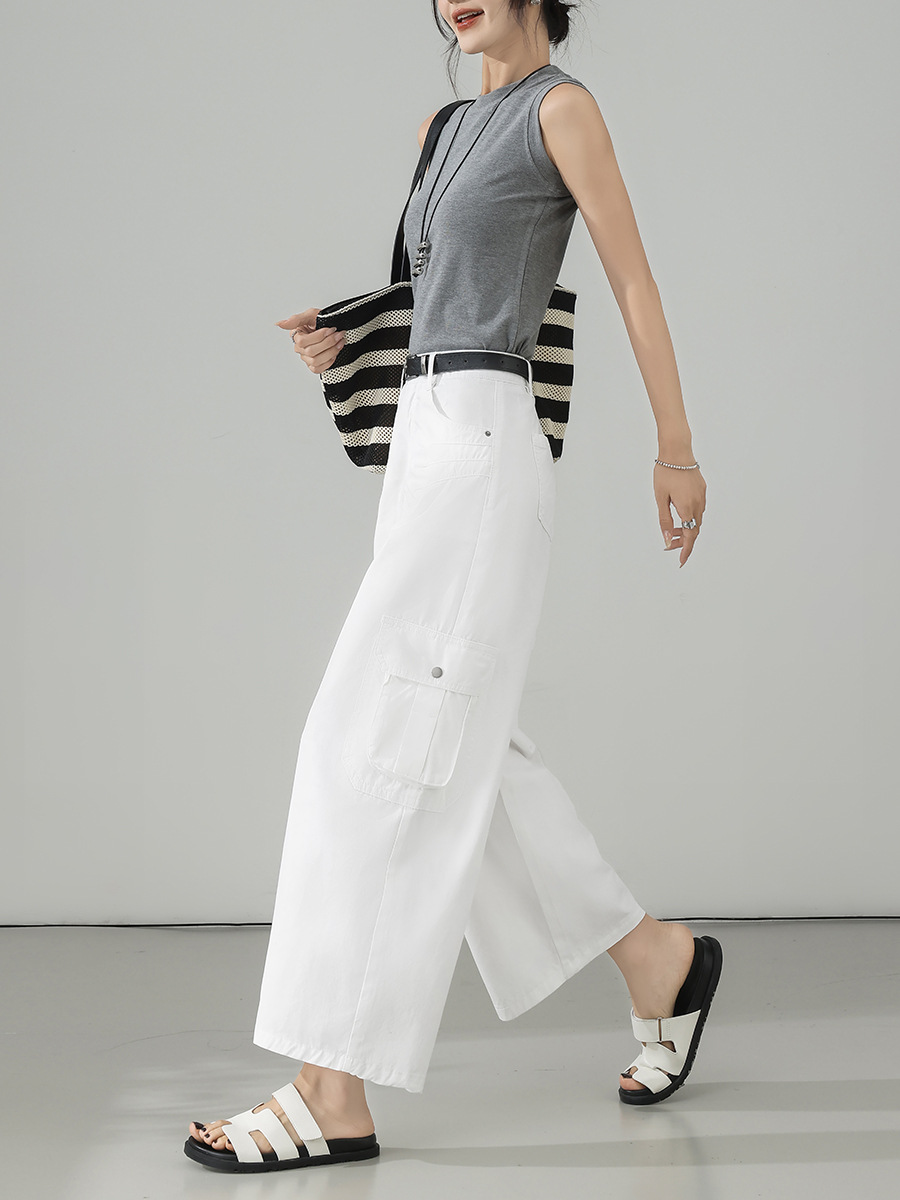 Summer 2026 New Machete Cargo Jeans Ninth Pants Wide Leg Pants - Image 13
