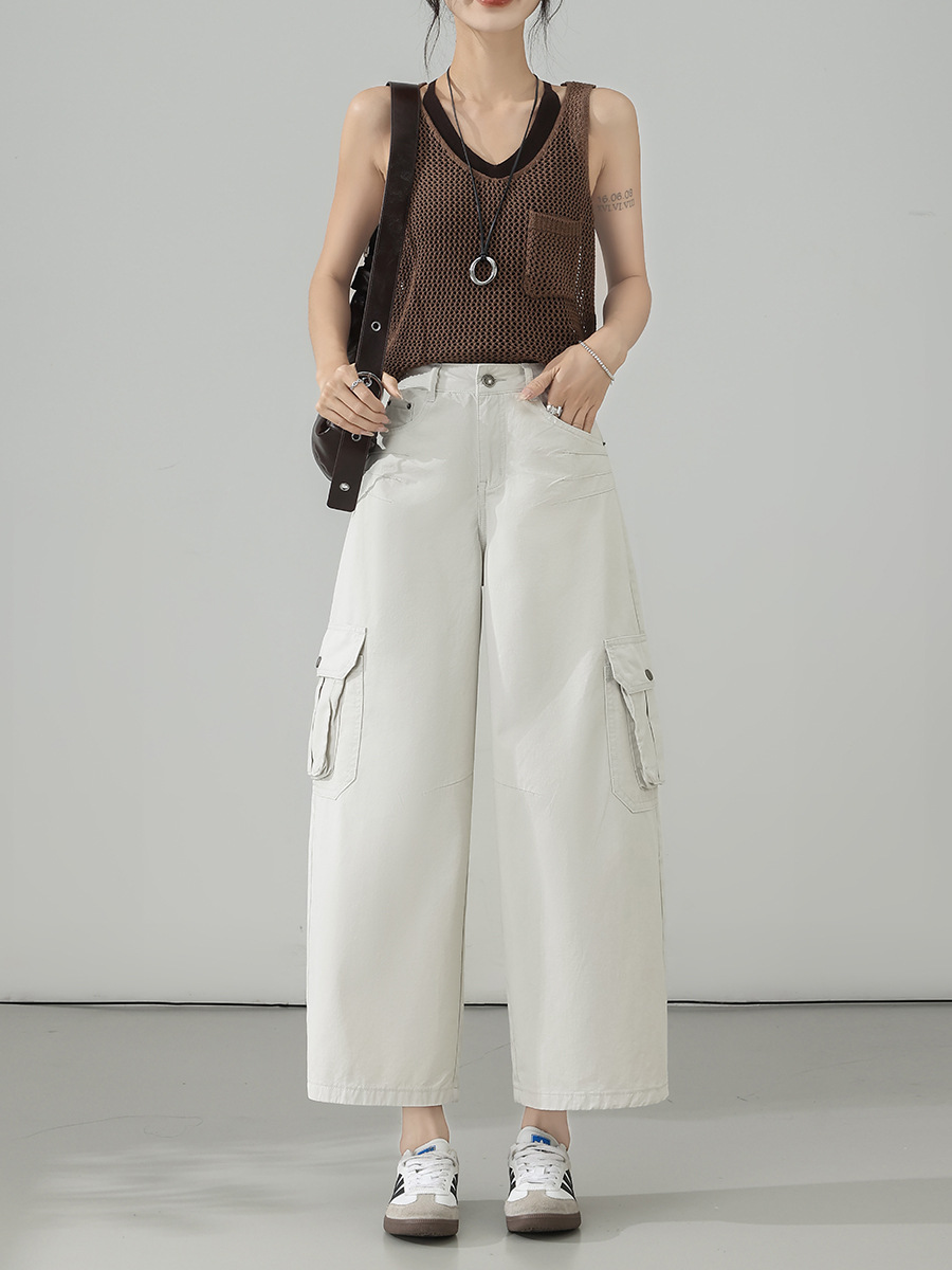 Summer 2026 New Machete Cargo Jeans Ninth Pants Wide Leg Pants - Image 16