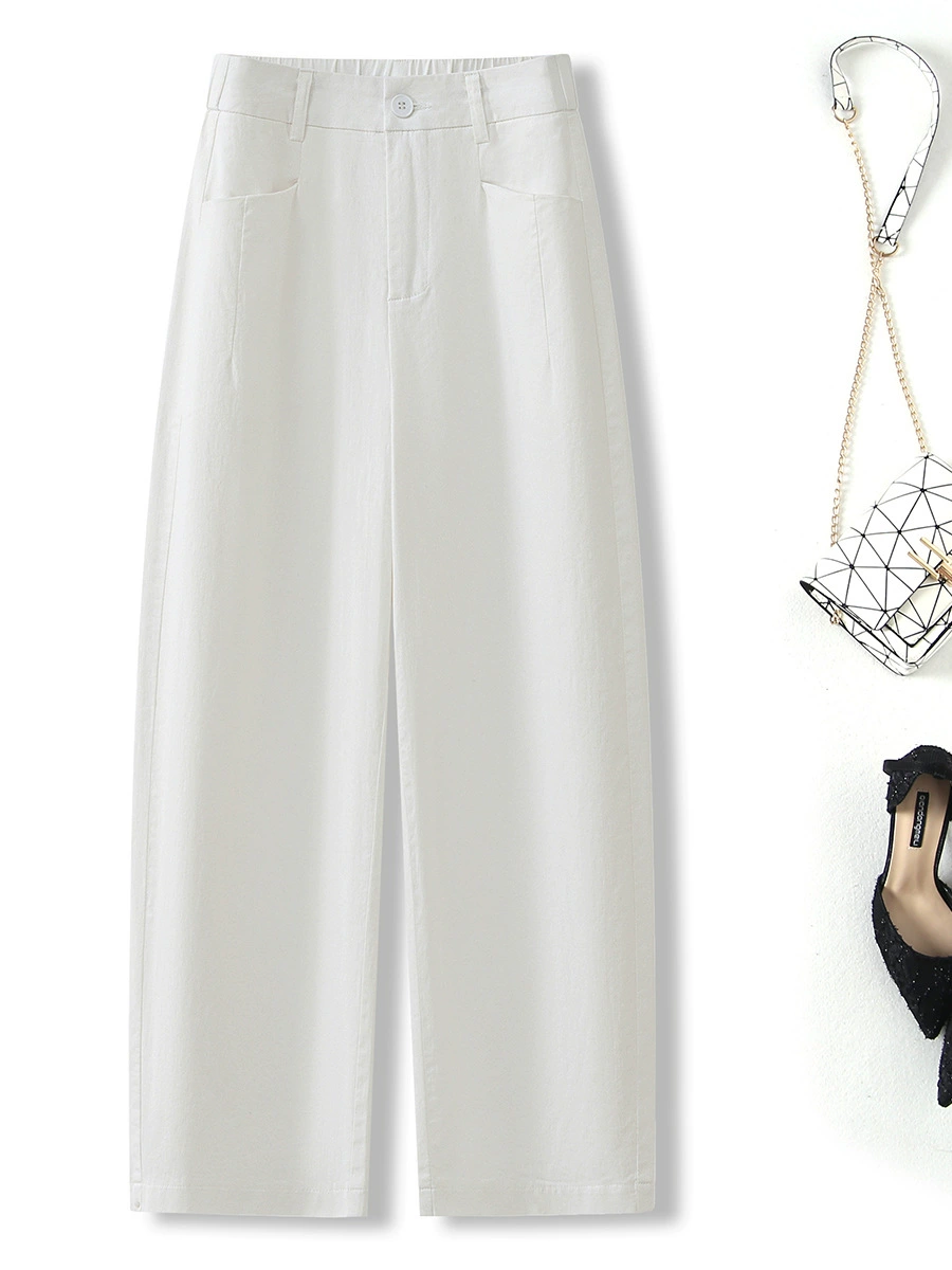 Wide-Leg Cropped Casual Pants - Image 2