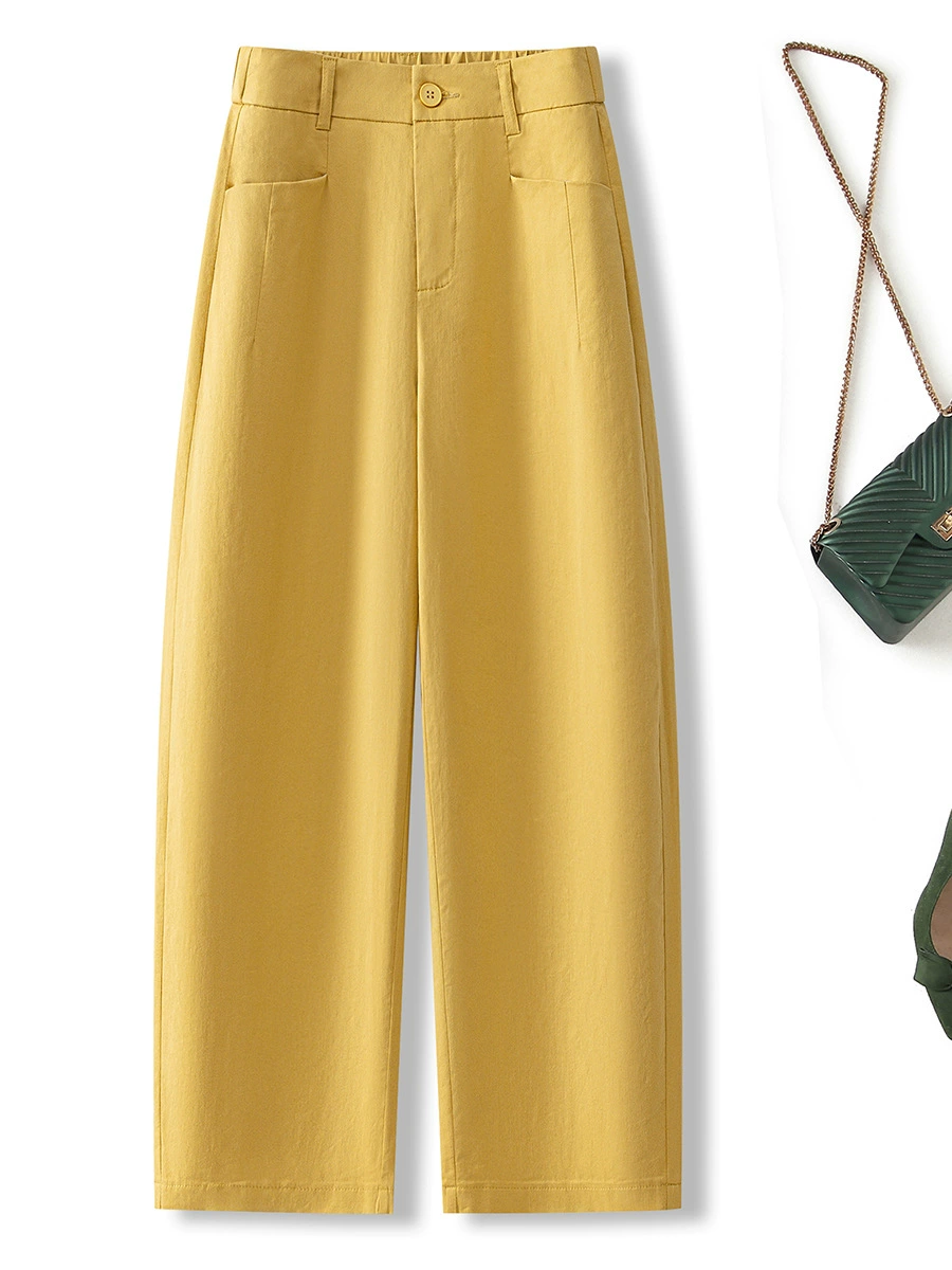 Wide-Leg Cropped Casual Pants - Image 3