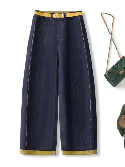 Color-Block Cropped Jeans