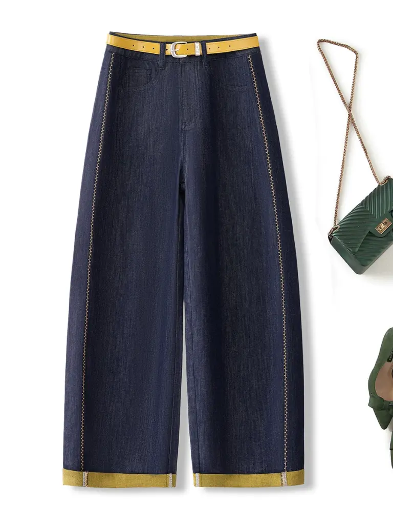 Color-Block Cropped Jeans