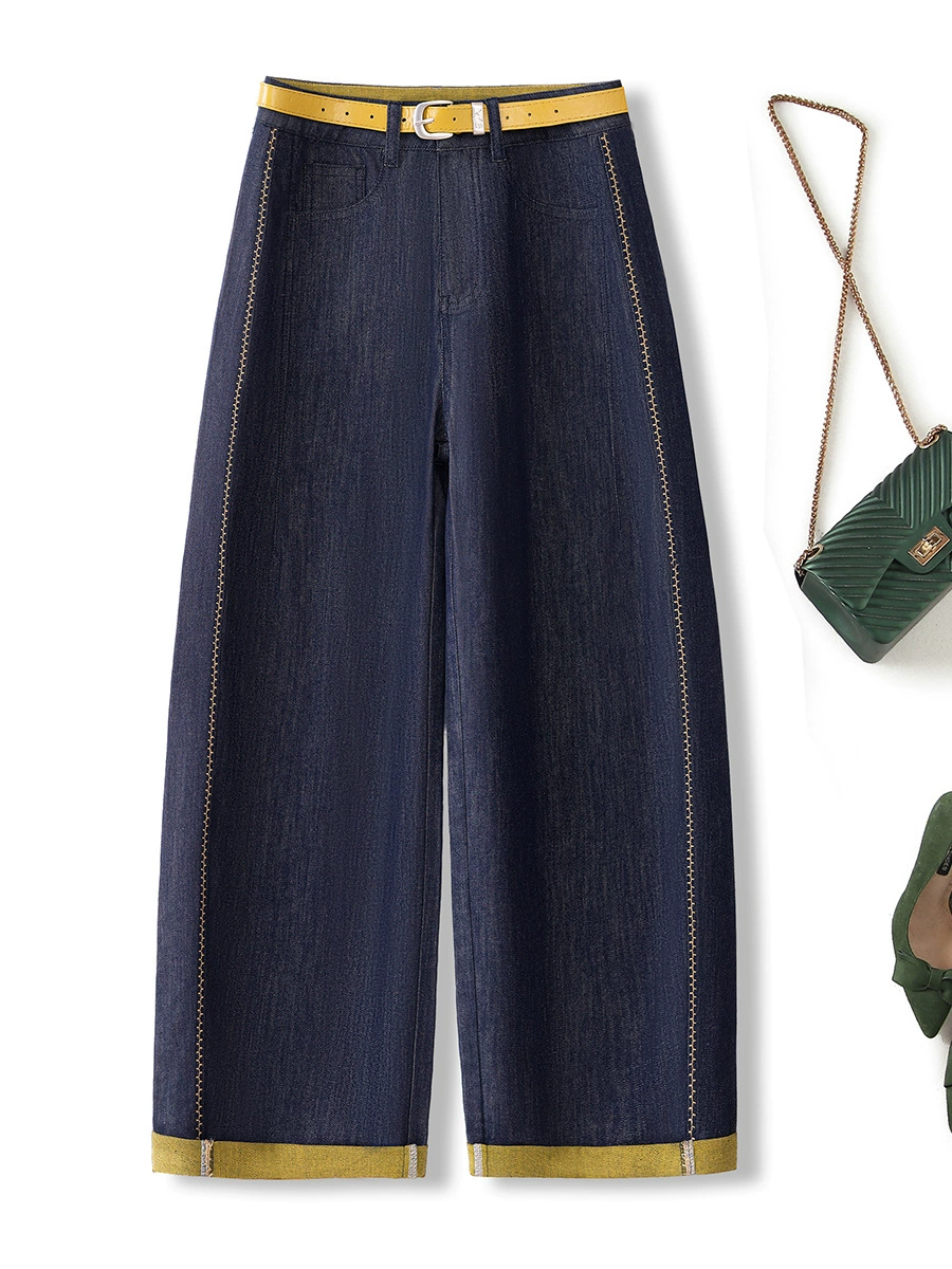 Color-Block Cropped Jeans