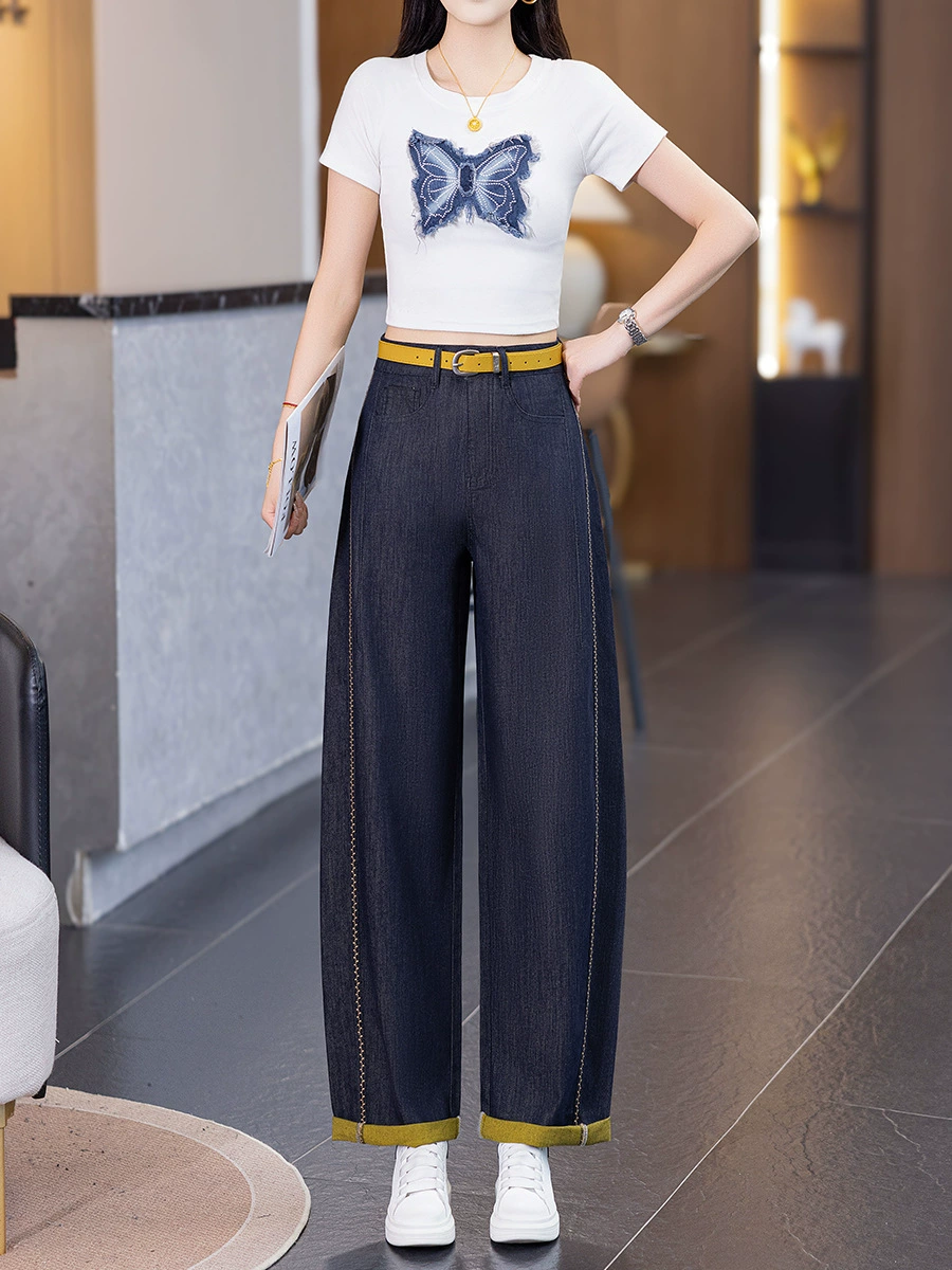 Color-Block Cropped Jeans - Image 5