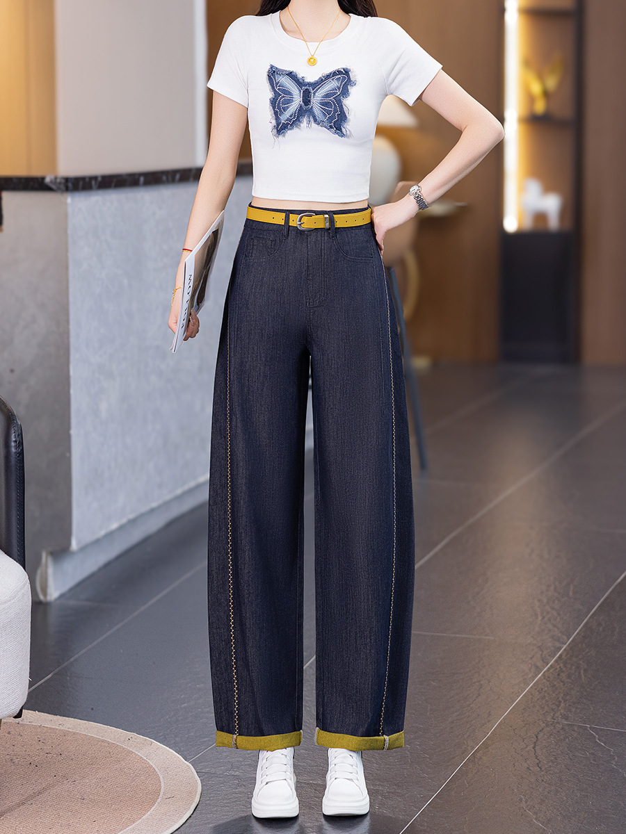 Color-Block Cropped Jeans - Image 7
