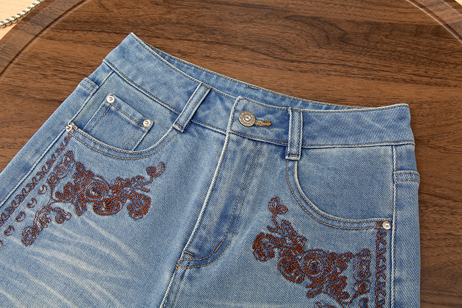 Embroidered Denim Shorts - Image 12