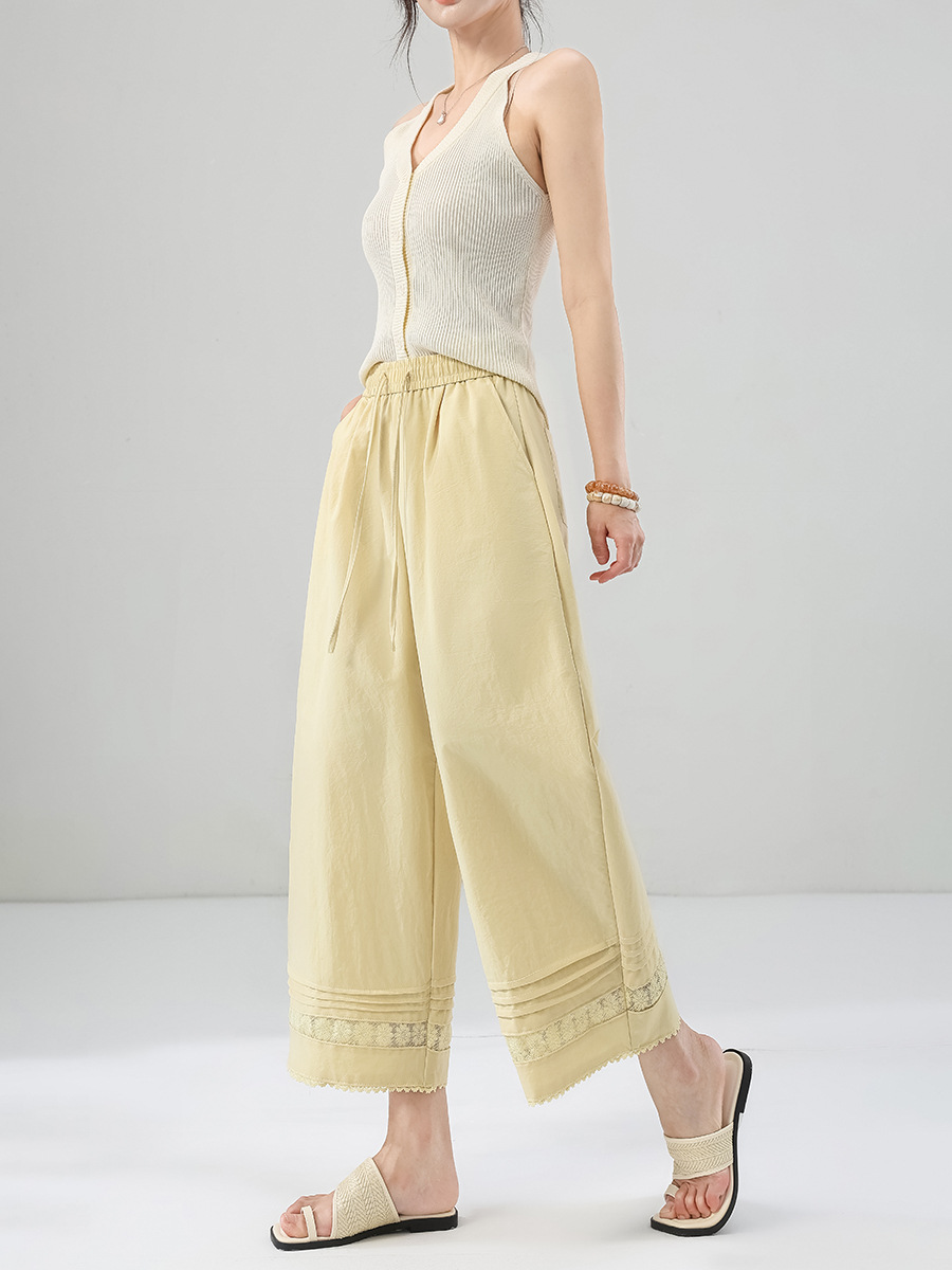 Petite lace white wide-leg casual pants (Ready to Ship) - Image 3