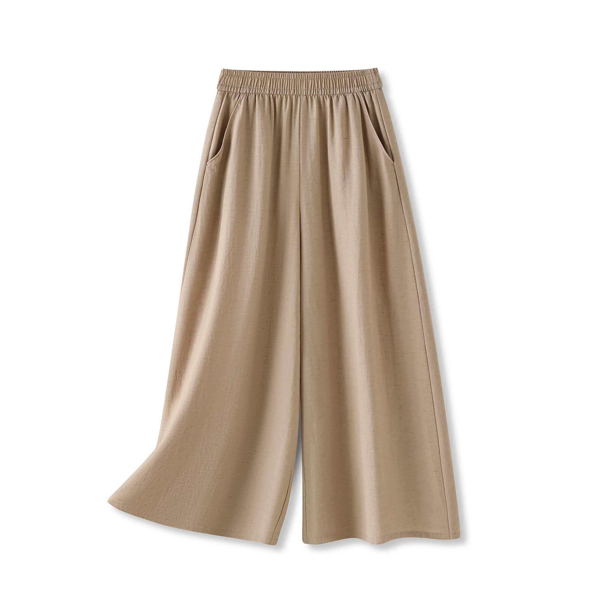 Ice silk linen elastic waist straight casual pants new (Ready to Ship) - Image 2