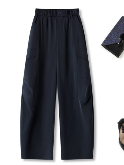 Summer New Elastic Waist High Waist Leggings Long Casual Pants Flesh Cover Multi Pocket Cargo Pants Manufacturers Direct Batch