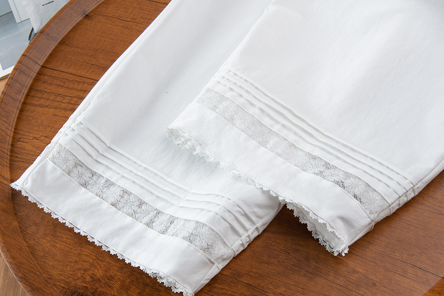 Petite lace white wide-leg casual pants (Ready to Ship) - Image 12