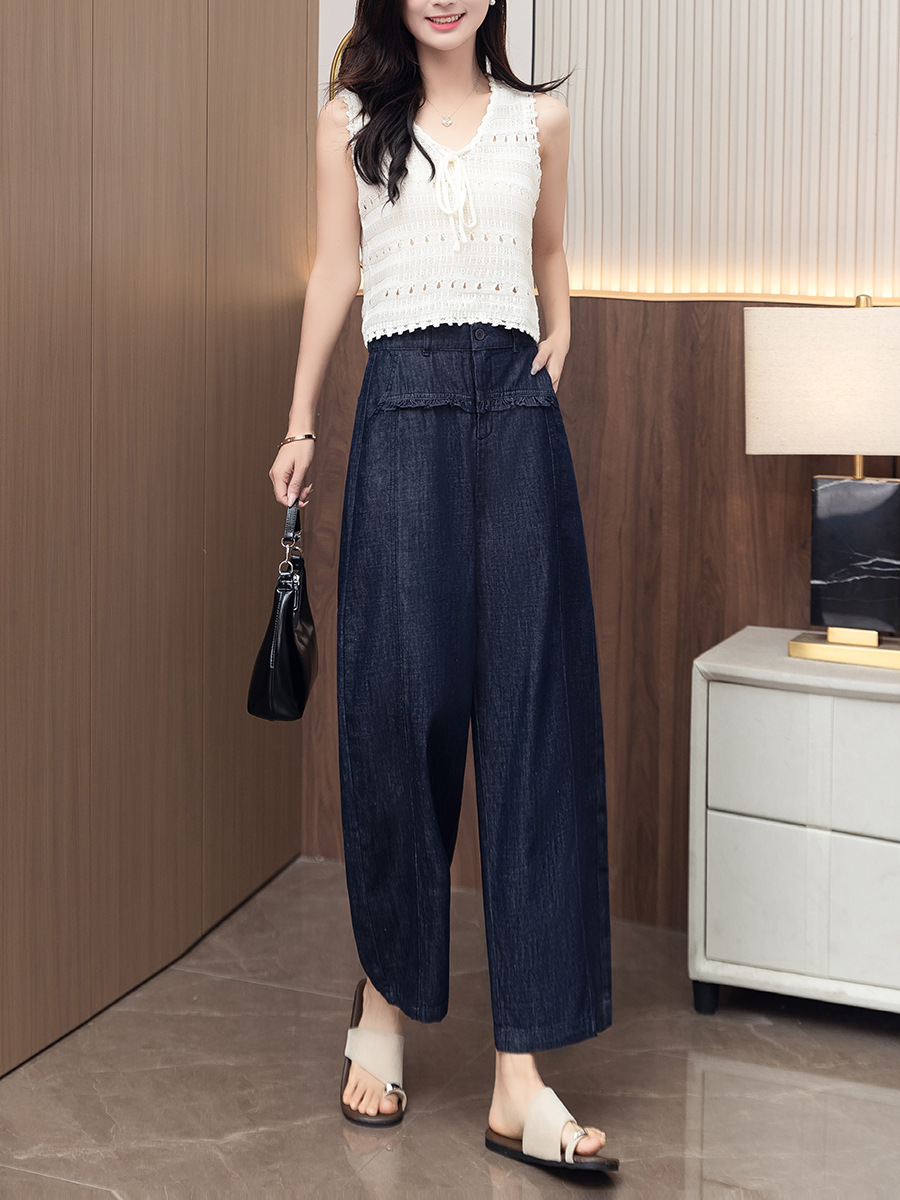 Wide leg casual trousers with tencel worsted cotton (1 Pc Welcome / Low MOQ) - Image 16