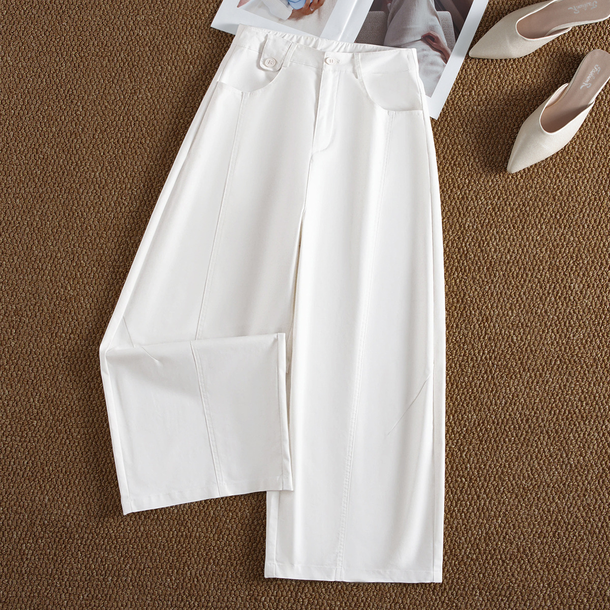Tencel Cotton Petite Ninth Wide Leg Casual Pants (Ready to Ship) - Image 14