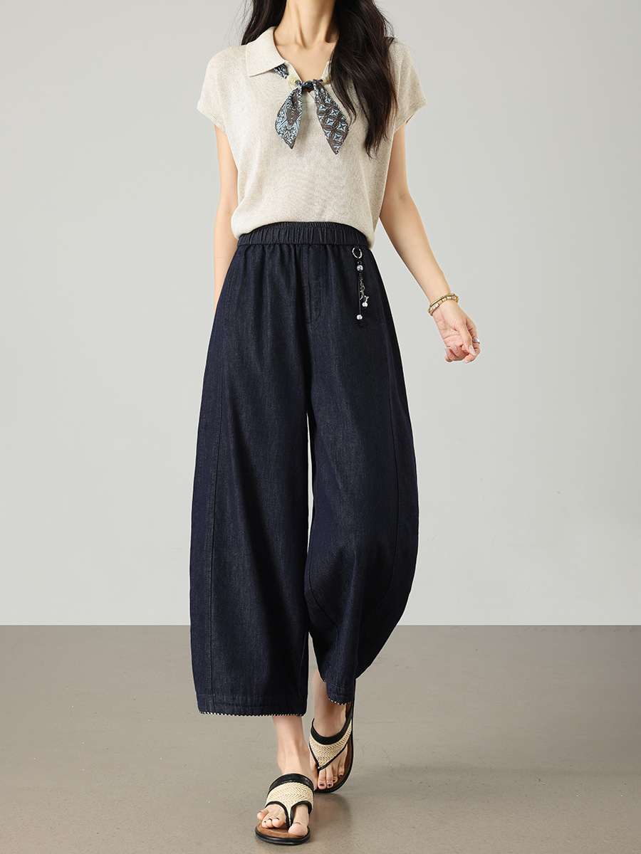 Fabric Texture Of Premium Splicing Elastic Pants Boutique Wholesale
