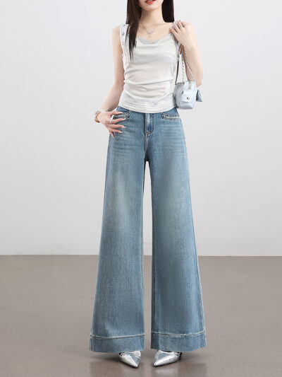 Spring-summer 2026 new high waist slim flared trousers flared jeans