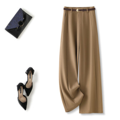 High-waisted narrow wide-leg pants for commuting (1 Pc Welcome / Low MOQ)