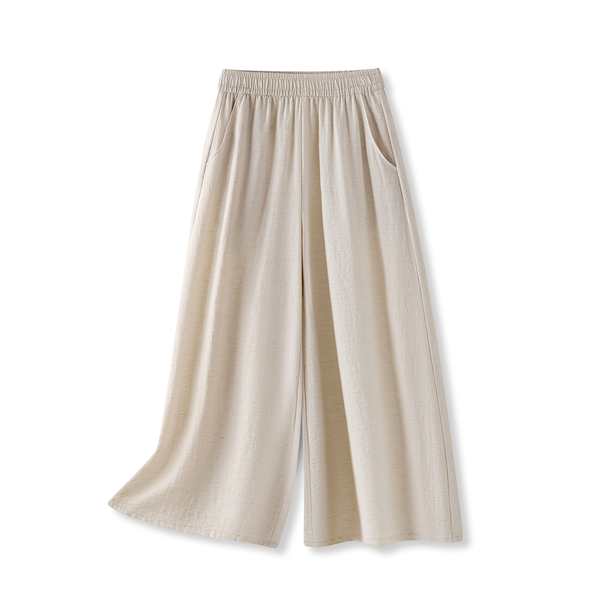 Ice silk linen elastic waist straight casual pants new (Ready to Ship) - Image 6