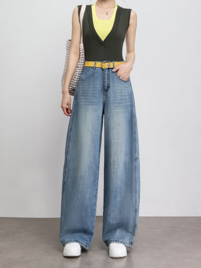 Spring Summer 2026 New Wide Leg Machete Jeans Elegant Slim