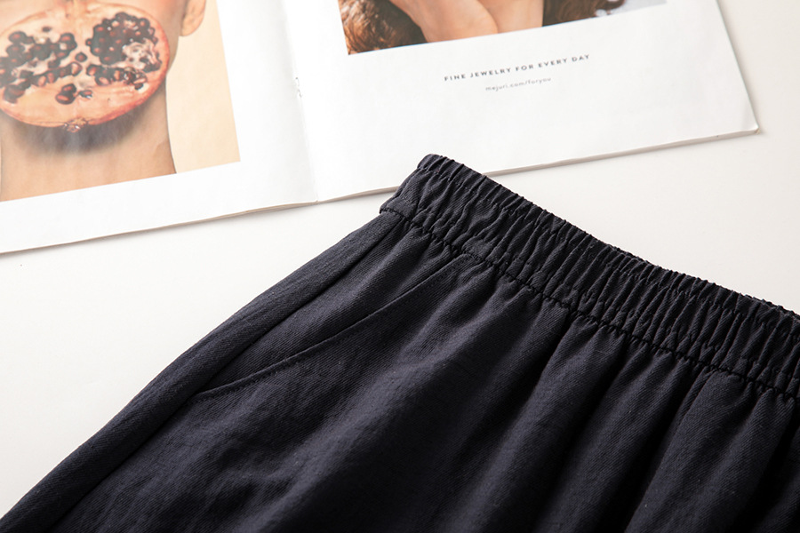 Ice silk linen elastic waist straight casual pants new (Ready to Ship) - Image 12