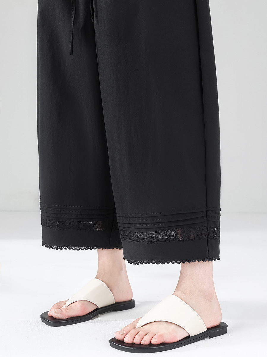Petite lace white wide-leg casual pants (Ready to Ship) - Image 16