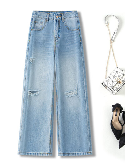 2026 new summer style ripped straight-leg fashionable (Ready to Ship)