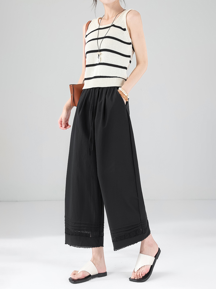 Petite lace white wide-leg casual pants (Ready to Ship) - Image 14