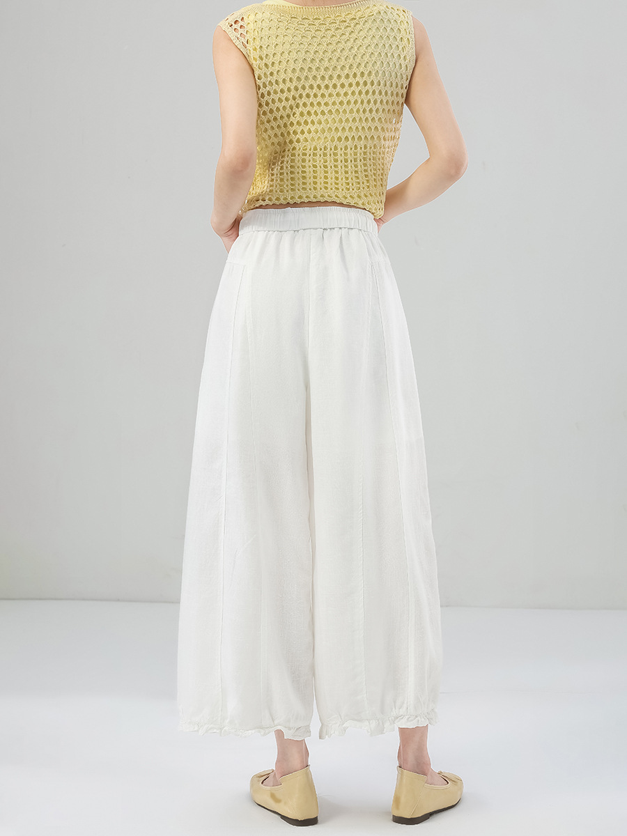 2026 Summer New Tencel Linen Cropped Pants Flower (Factory Direct Price) - Image 8