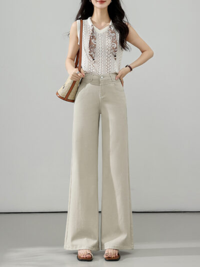 New high waist slim slim cotton denim jeans for spring-summer 2026