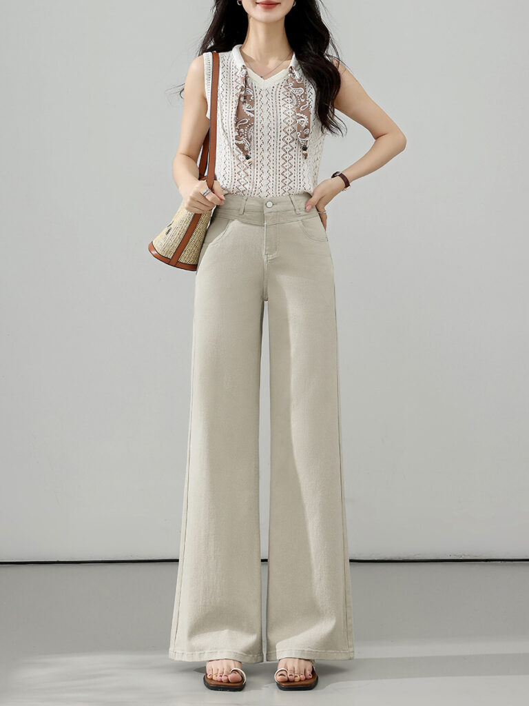 New high waist slim slim cotton denim jeans for spring-summer 2026