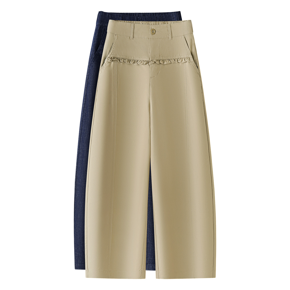 Wide leg casual trousers with tencel worsted cotton (1 Pc Welcome / Low MOQ) - Image 3