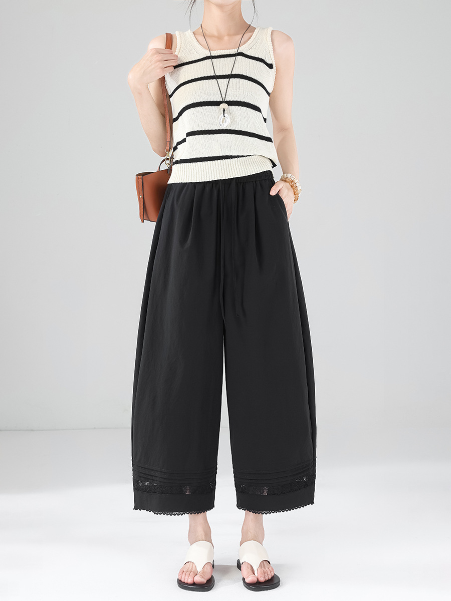 Petite lace white wide-leg casual pants (Ready to Ship) - Image 13