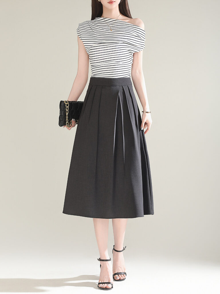 Business Style High Waist Slim A-Line Skirt
