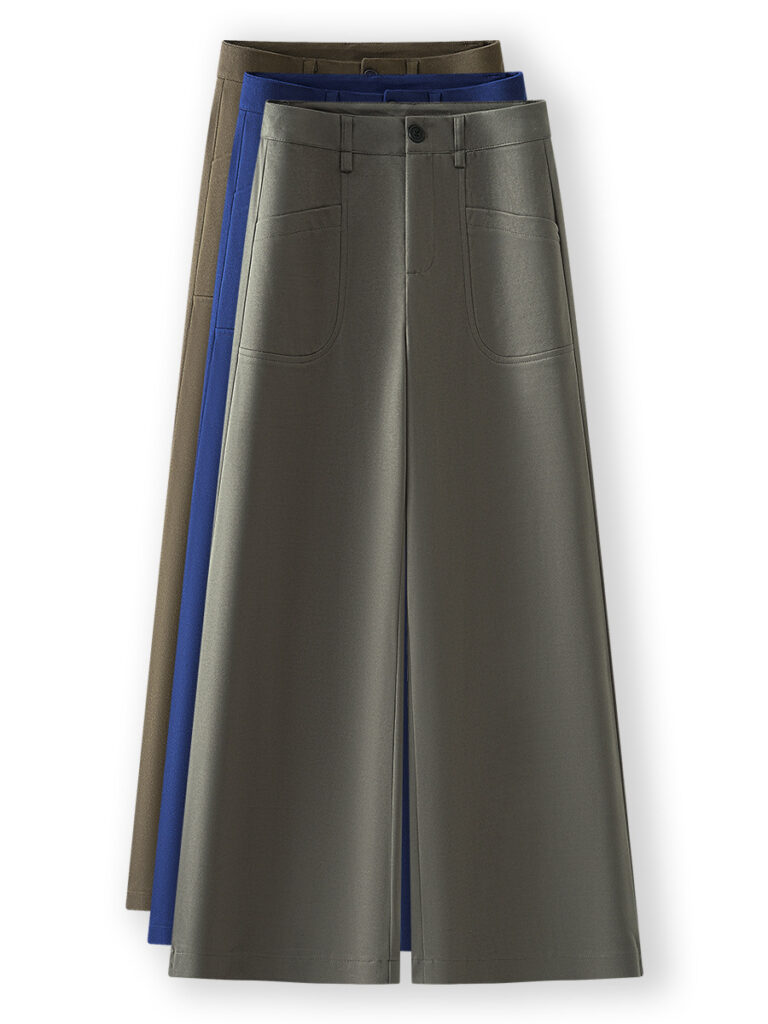 Women’s High-Waisted Ice Silk Straight Leg Casual Pants (1 Pc Welcome / Low MOQ)