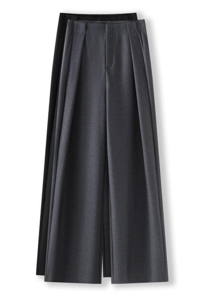 Women’s High-Waisted Pleated Tencel Blend Wide-Leg Trousers (Factory Direct Price)