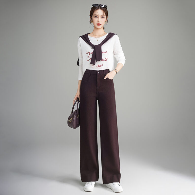 Women’s High-Waisted Drapey Tencel Cotton Wide-Leg Trousers (1 Pc Welcome / Low MOQ)