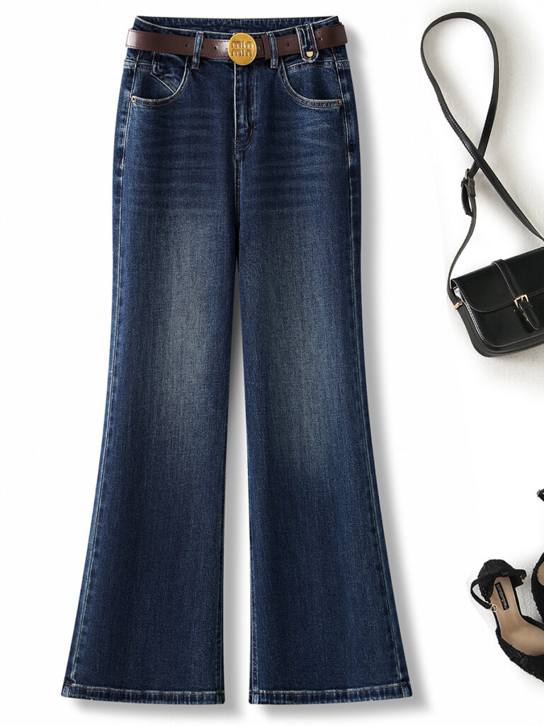 Women’s High-Waisted Flared Straight Leg Denim Jeans (Ready to Ship)