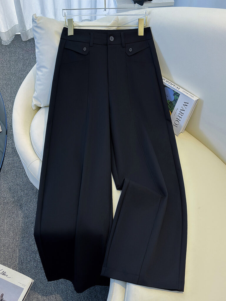 Women’s High-Waisted Acetate Cashmere Blend Straight Trousers (1 Pc Welcome / Low MOQ)