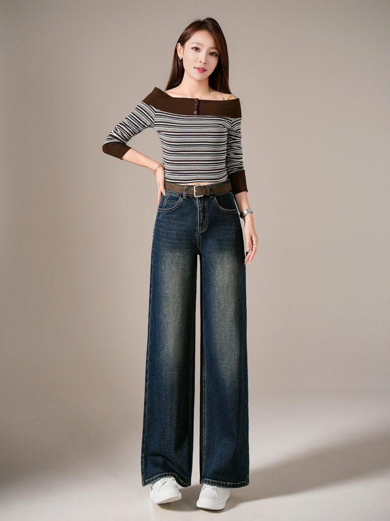 Women’s High-Waisted Embroidered Straight Leg Jeans in (Factory Direct Price)